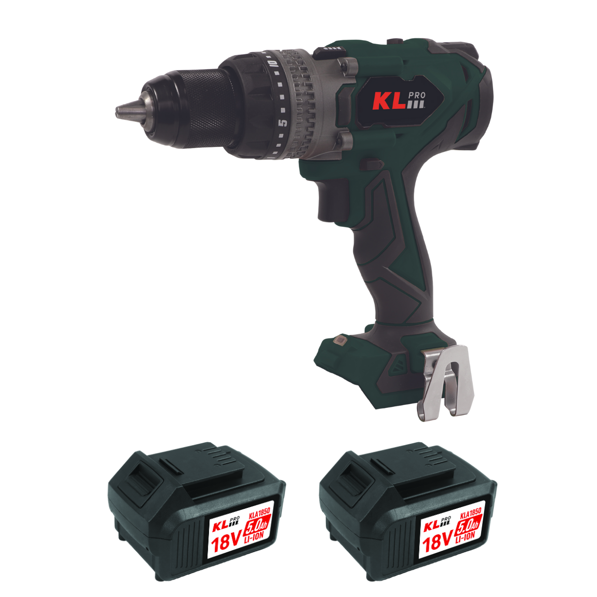 Klpro KLDM18BHX-50 18V/5.0Ah. 150Nm Kömürsüz Çift Akülü Şarjlı Darbeli Matkap