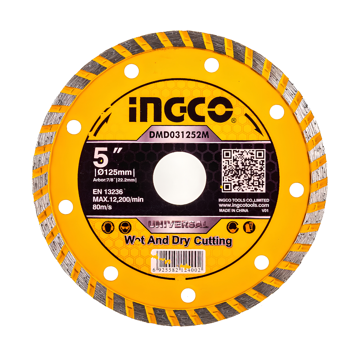 Ingco DMD031252HT 125x22.2mm Ultra İnce Elmas Seramik Kesme Diski Islak/Kuru