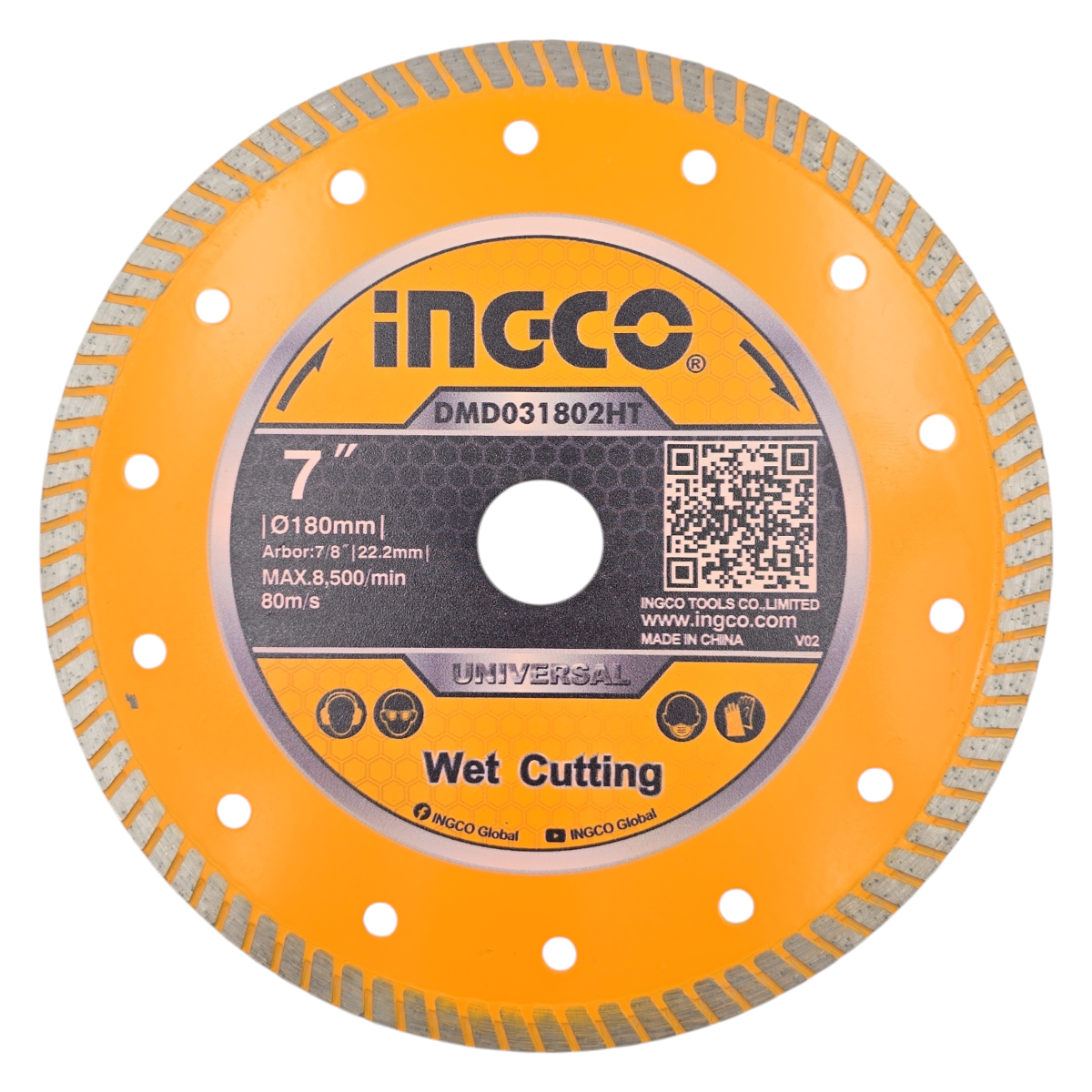 Ingco DMD031802HT 180x22.2mm Ultra İnce Elmas Seramik Kesme Diski Islak/Kuru
