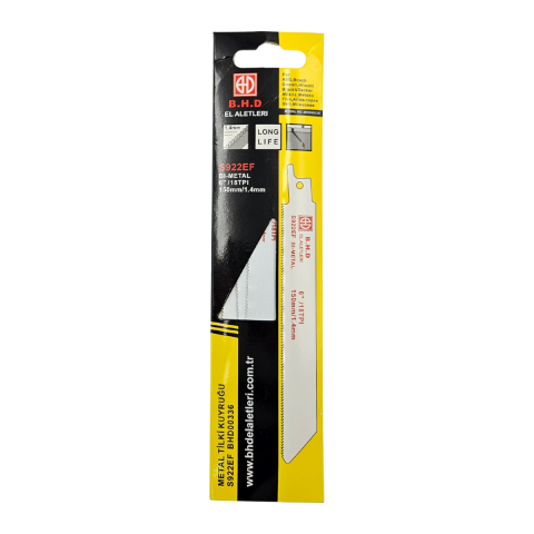 Fixonic B.H.D BHD00336 S922EF 150mm Bi-Metal (Metal) Tilki Kuyruğu Testere Bıçağı (5'li Paket)