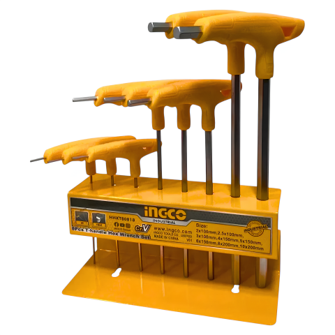Ingco HHKT80818 8 Parça T Kollu Allen Anahtar Takımı Metal Standlı (2/2.5/3/4/5/6/8/10mm)