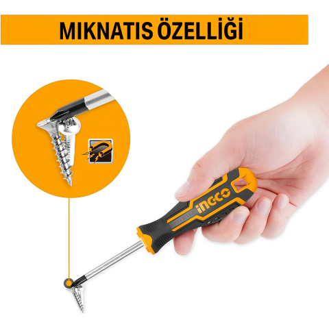 Ingco HKSD0628 6 Parça Tornavida Seti (3 Adet Düz /3 Adet Yıldız Tornavida)