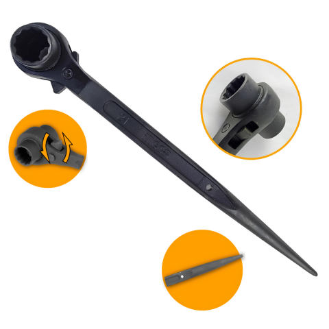 Ingco HRSTW17211 Çift Taraflı Cırcırlı 12 Köşe Lokma Anahtarı 17/21mm
