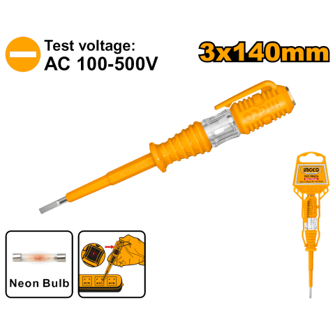Ingco HSDT1408 3X140mm Düz Uçlu Kontrol Kalemi
