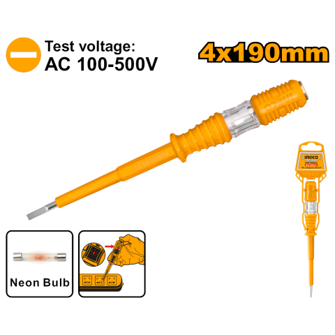 Ingco HSDT1908 4x190mm Düz Uçlu Kontrol Kalemi