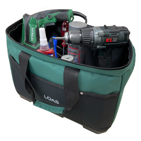 Loas LSTCTK18-PT Plastik Tabanlı Kapaklı Orta Boy Alet Taşıma Çantası