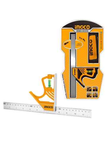 Ingco HSR530255 300mm Manyetik Kilit Kombinasyonlu Çelik Gönye/Cetvel