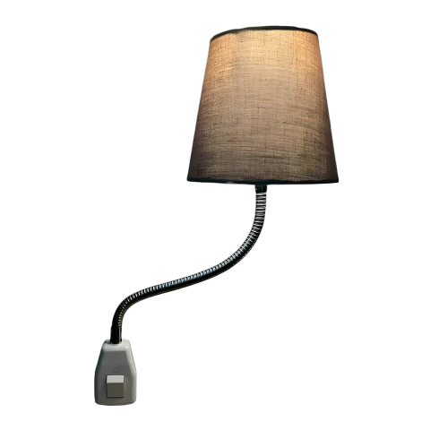 Fixonic OL3313 Kahverengi Fişe Takılan Esnek Kollu Gece Lambası/Dekoratif Başucu Priz Lambası/Okuma Abujuru/Okuma Lambası