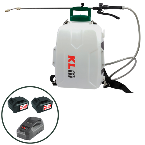 Klpro KLBP18-50 18V/5.0Ah 12 Litre Çift Akülü Şarjlı İlaçlama Pompası Sırt Tipi