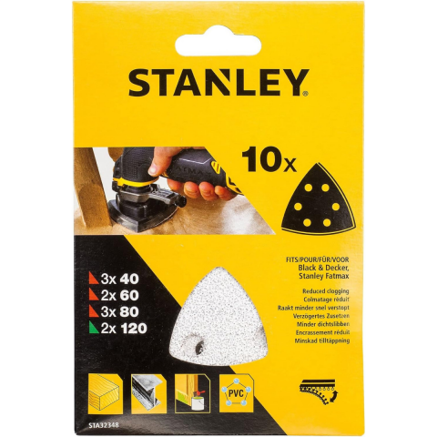 Stanley STA32348 40/60/80/120 Kum Üçgen Zımpara Seti