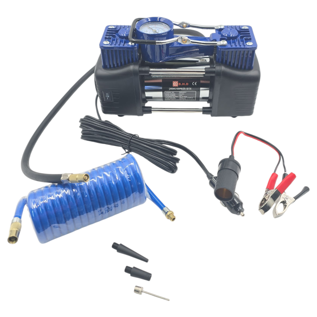 Fixonic B.H.D BHD00831 Çift Pistonlu 12V Çakmaklık Girişli Kompresör Işıklı