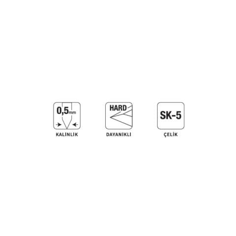 VIP-TEC VT875004-1 18Mm Kancalı Tip Maket Bıçağı Yedeği Yerli Üretim 10 Adet