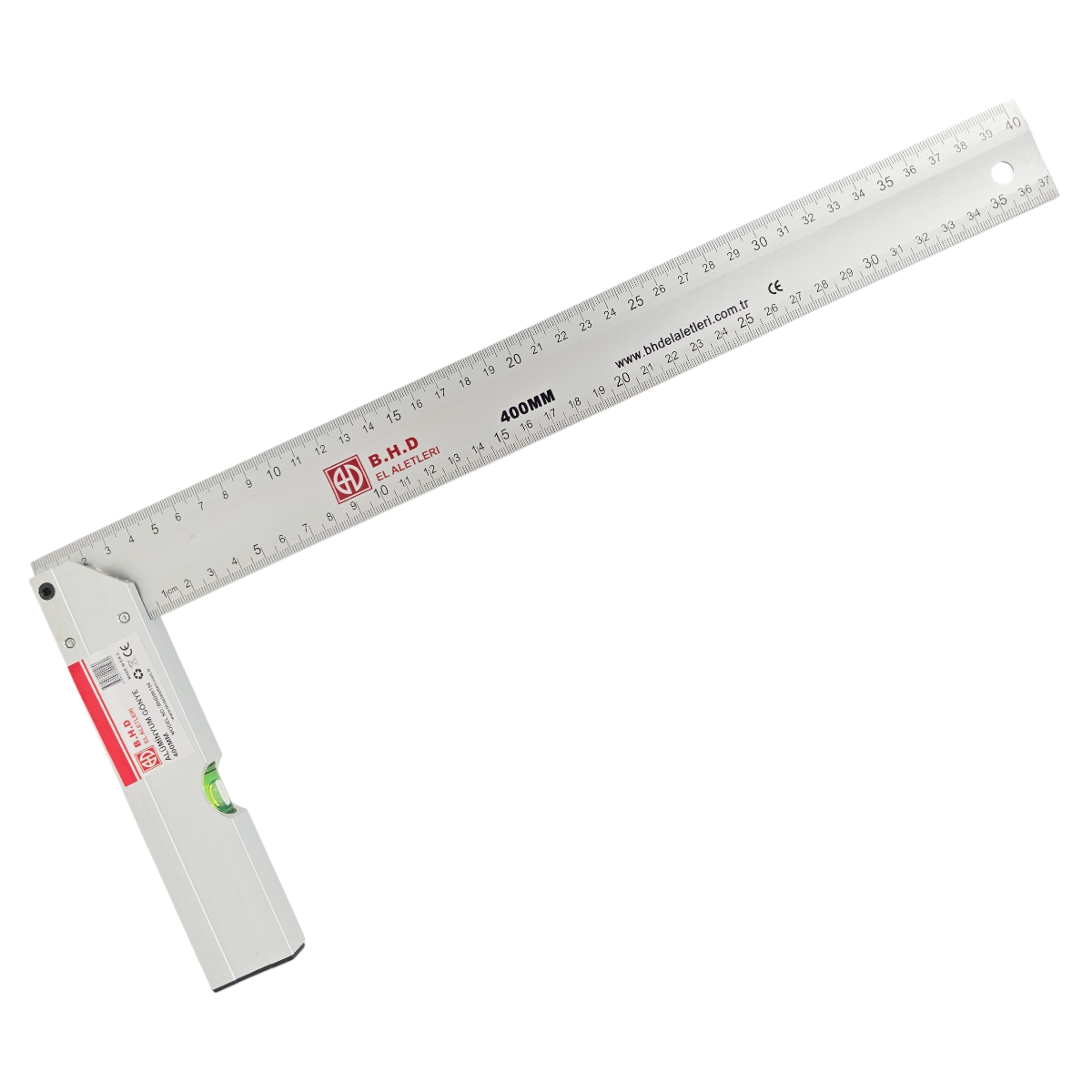 Fixonic B.H.D BHD00198 400mm/40cm Alüminyum L Marangoz Gönye/Su Terazili
