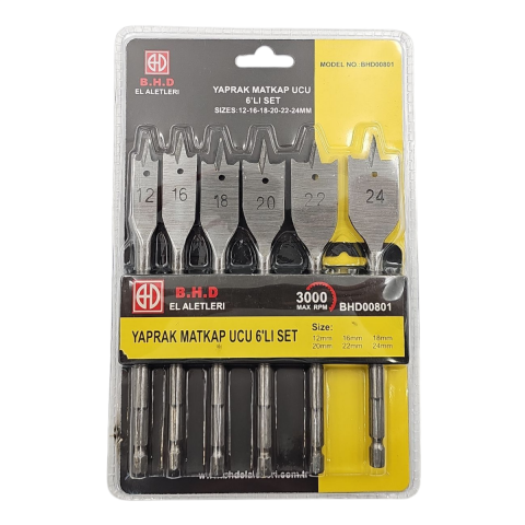 Fixonic B.H.D BHD000801 6'lı Yaprak Matkap Ucu Seti (12-16-18-20-22-24mm)