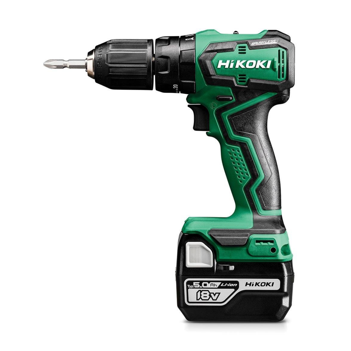 Hikoki DV18DD-5.0 18V/5.0Ah 55Nm Çift Akülü Şarjlı Darbeli Kömürsüz Matkap