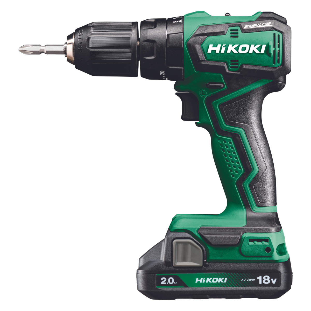 Hikoki DV18DD-2.0 18V/2.0Ah 55Nm Çift Akülü Şarjlı Darbeli Kömürsüz Matkap