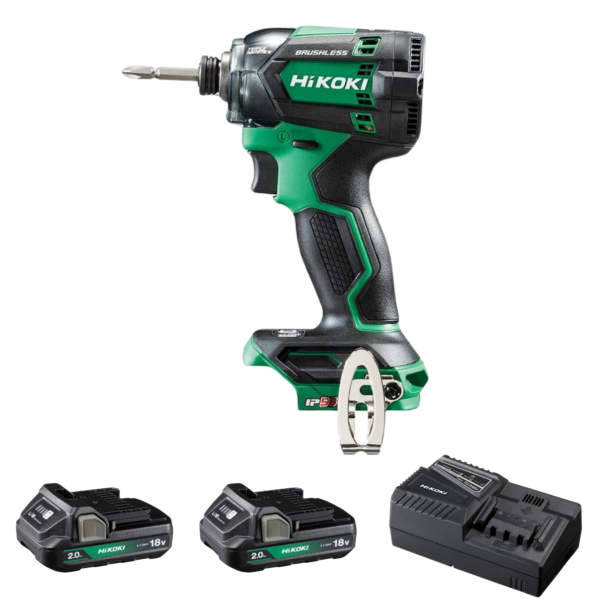 Hikoki WH18DC-2.0 18V/2.0Ah 210Nm Çift Akülü Kömürsüz Şarjlı Darbeli Vidalama