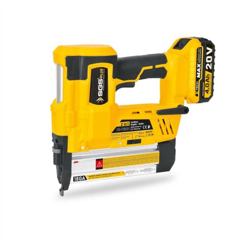 SGS Plus SGS5165 18V/20V Max 4.0Ah Tek Akülü Şarjlı Çivi ve Zımba Tabancası Seti 18GA