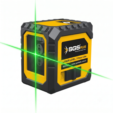 SGS Plus SGS5427 3.7V Şarjlı Yeşil Lazer Terazi 2 Çizgili Yatay Dikey Hizalama Distomat Seti
