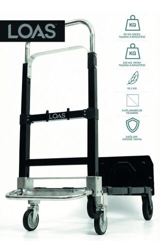 Loas LSKTA220 Yatay 220kg/Dikey 90kg Katlanır Paket Taşıma Arabası