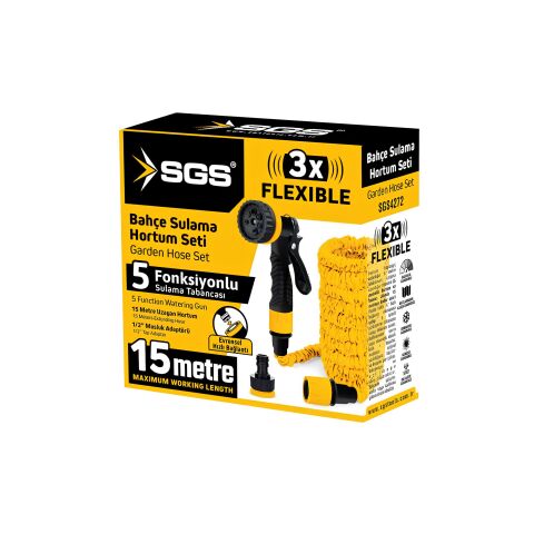 Fixonic SGS4272 7 Fonksiyonlu Bahçe Sulama Hortum Seti (5-15 Metre)