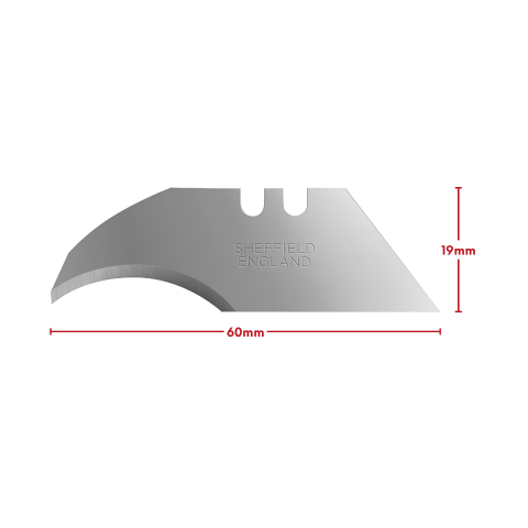 Vip-Tec VT874000-7 19x60mm Concave Trapez Maket Bıçağı Yedeği (10 Adet)