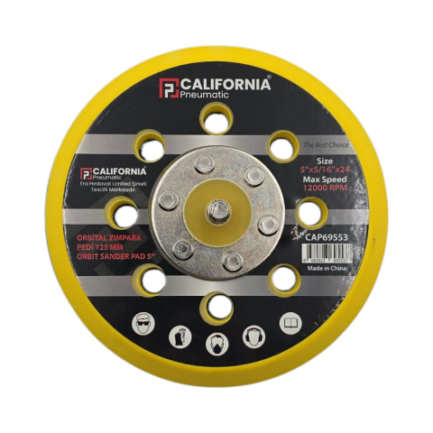 Fixonic California CAP69553 125mm Havalı Zımpara Cırt Tabanı/Zımpara Pedi