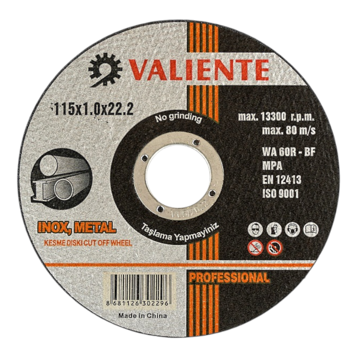 Fixonic Valiente VAL16770 115mm Inox Metal Kesme Taşı ( 25'li Paket)