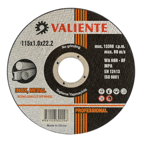 Fixonic Valiente VAL16770 115mm Inox Metal Kesme Taşı ( 25'li Paket)