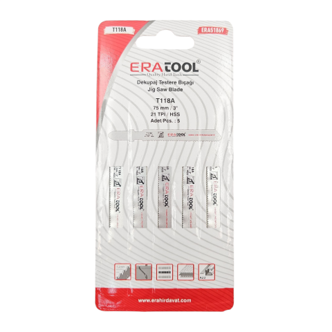 Fixonic Eratool ERA51871 T118A Metal Dekupaj Testere Bıçağı (5'li Paket)
