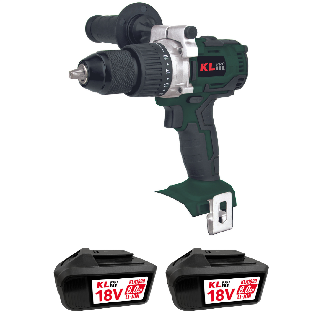 Klpro 18Volt/8.0Ah Li-ion Kömürsüz Prof. Şarjlı Matkap Klnm18b-80
