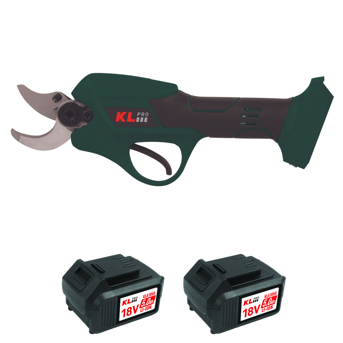 Klpro KLBBM18B-50 18V/5.0Ah. Kömürsüz Çift Akülü Budama Makası 30mm