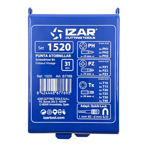 Fixonic Izar IZAR1520 31 Parça Vidalama Bits Uç Seti