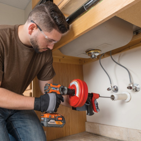 Rıdgıd 57043 Power Spin El Tipi Otomatik Beslemeli Kanal Açma Temizleme