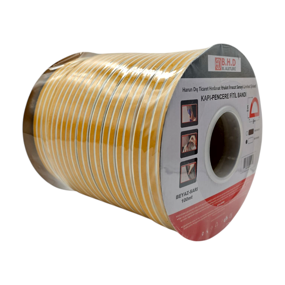 Fixonic B.H.D BHD00479 100mt Kapı ve Pencere Fitil Bandı Beyaz Kauçuk