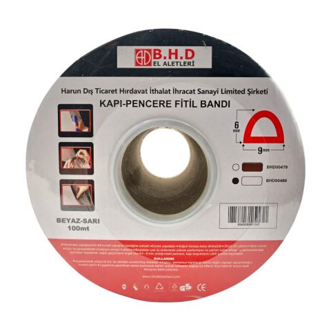 Fixonic B.H.D BHD00479 100mt Kapı ve Pencere Fitil Bandı Beyaz Kauçuk