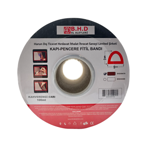 Fixonic B.H.D BHD00480 100mt Kapı ve Pencere Fitil Bandı Kahverengi Kauçuk
