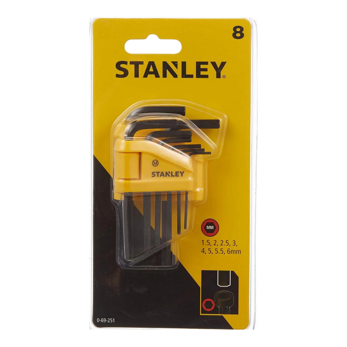Stanley 0-69-251 Allen Anahtar Takımı 8 Parça
