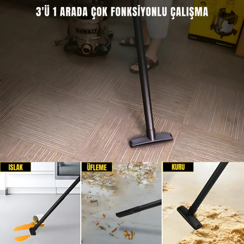 Dewalt DXV50S 1300W 50Lt Paslanmaz Islak ve Kuru Elektrikli Süpürge