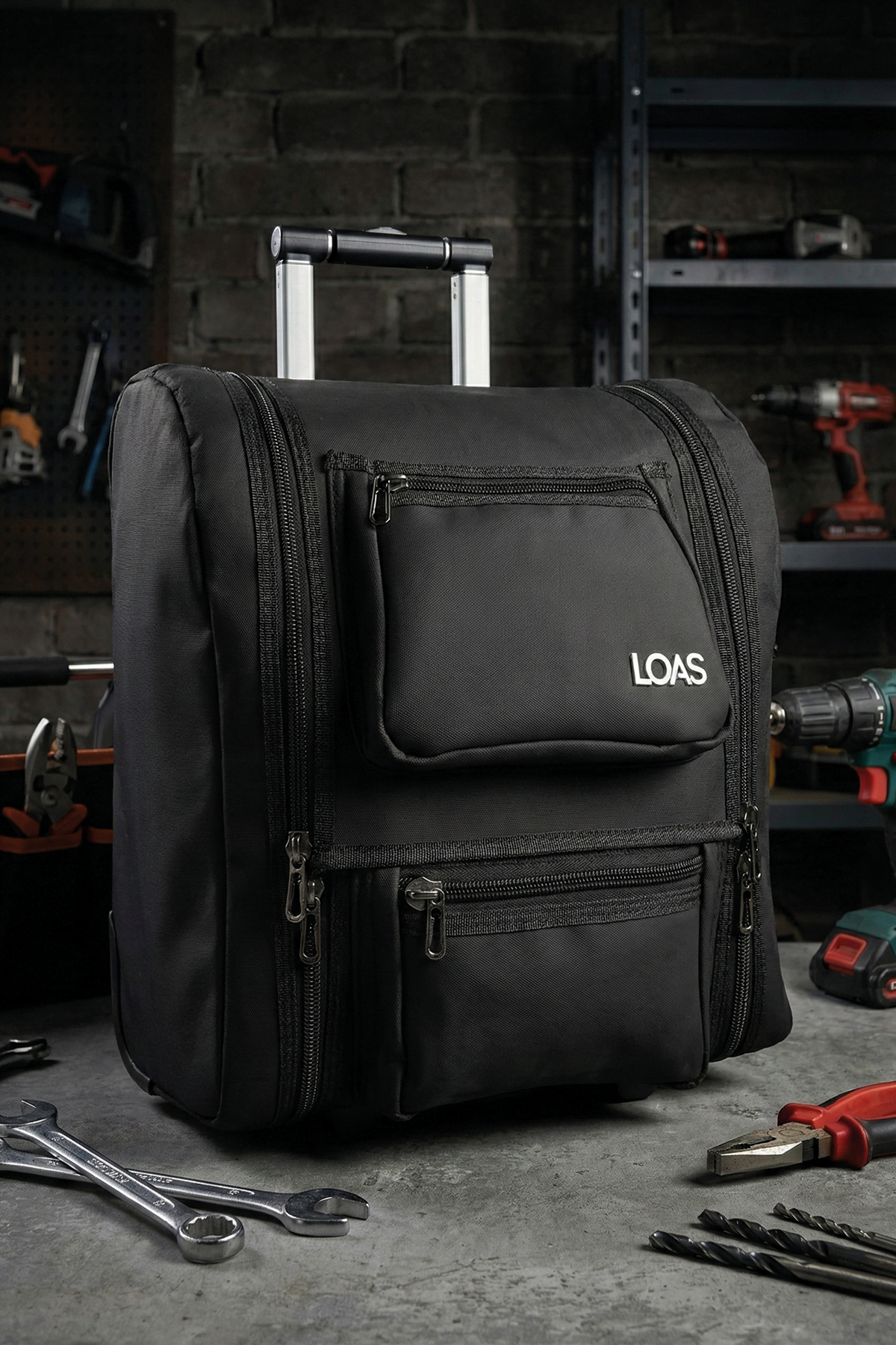 Loas LSTCT38-T Tekerlekli Plastik Tabanlı Endüstriyel Alet Taşıma Çantası Çekçek Tip