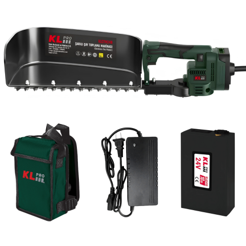 KLPRO KLCTM24B-10 24V 10Ah Şarjlı Çay Toplama Makinesi Kömürsüz Motor 800W