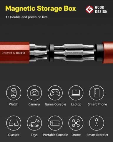 Fixonic Hoto QWLSD004 24'ü 1 Arada Hassas Kalem Tip Tornavida Seti Turuncu Renk