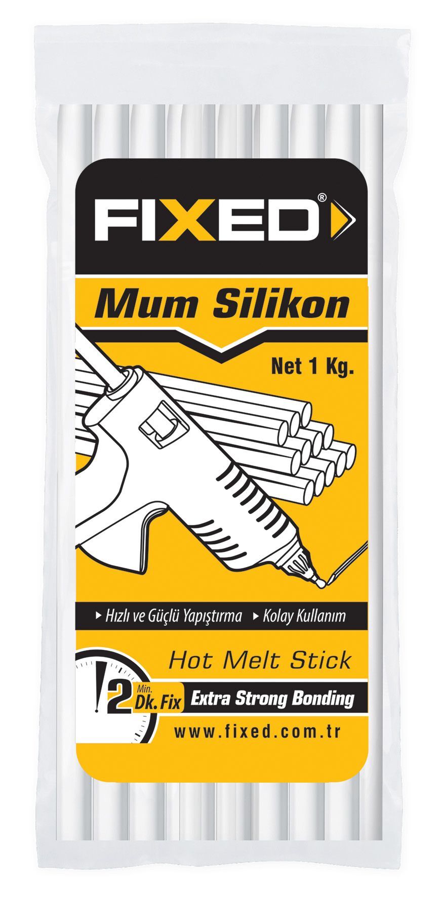 Fixed F1000 İnce Mum Silikon 7,4 mm 1 Kg Poşetli – Sıcak Silikon Tabancası Yapıştırıcısı