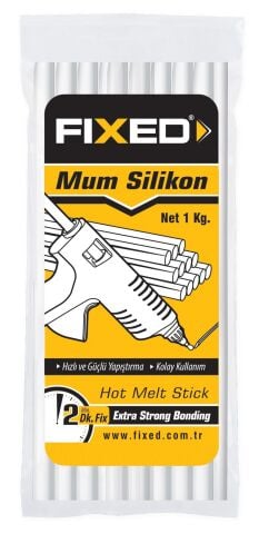 Fixed F1001 Kalın Mum Silikon 11,2 mm 1 Kg Poşetli – Güçlü Sıcak Silikon Yapıştırıcı