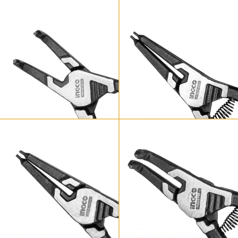 Ingco HCCPS26125 125mm 4'lü Çantalı Segman Pensesi Seti (Düz:İç/Dış-Eğri:İç/Dış)