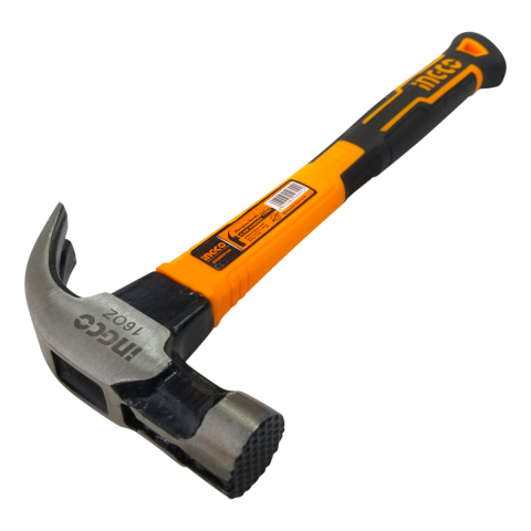 Ingco HCHD0166 16oz/450gr Endüstriyel Fiberglas Saplı Çatal Çekiç