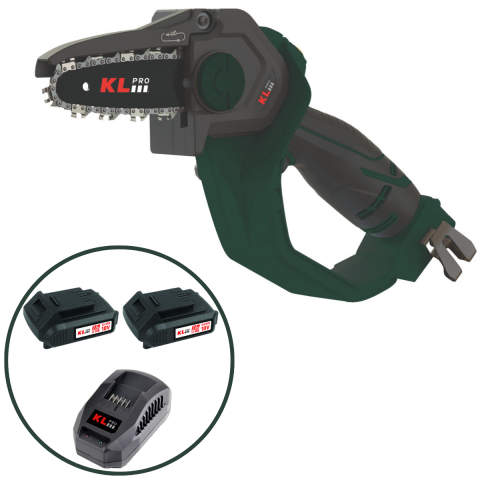 Klpro KLBZT18B-20 18V/2Ah. Çift Akülü Kömürsüz 179mm Zincirli Testere