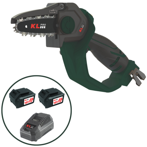 Klpro KLBZT18B-50 18V/5Ah. Çift Akülü Kömürsüz 179mm Zincirli Testere