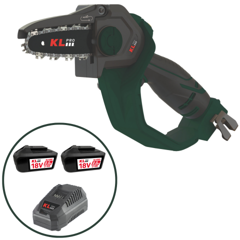 Klpro KLBZT18B-80 18V/8Ah. Çift Akülü Kömürsüz 179mm Zincirli Testere