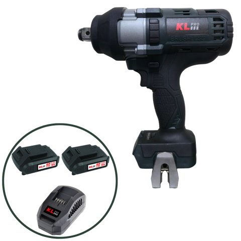 Klpro KLSS18BHX-20(3/4'') 18V/2Ah. 800nm 3/4'' Kömürsüz Şarjlı Darbeli Somun Sıkma/Sökme Makinesi